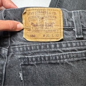 VTG Levi’s Jeans Mens 31x32- Black Denim 550 Relaxed Fit Black Tab Made in USA